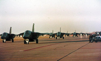  集體歸巢的F-111D機(jī)群。F-111型號不算多，但各型號差別較大不利于運(yùn)作和維護(hù)。